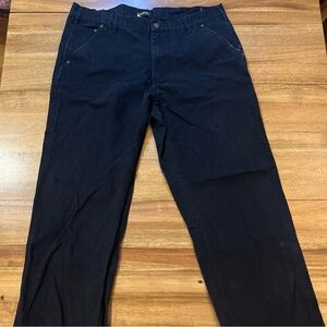 Stanley Workwear Men’s Carpenter Canvas Pants Utility Black 40x32 5 Pocket EUC